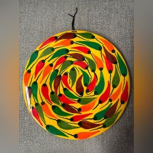Chili Pepper Decorative Wooden Plate